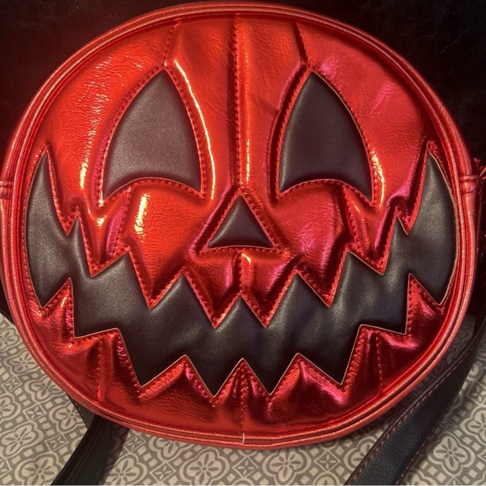 Love Pain And Stitches Metallic Red Pumpkin Cult Bag